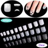 enForten 500pcs Clear Short Square Full Cover Fake Nails Tips Artificial Acrylic False Nails For Women Nail Salons & DIY Nail Art Manicure Decoration