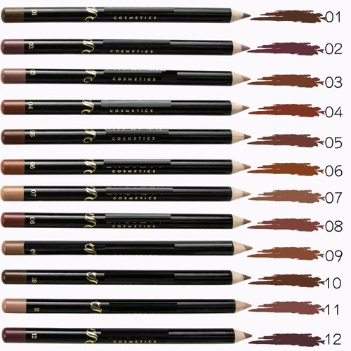 MAEPEOR Matte Lip Liner 12 PCS Nude Brown Series Highly Pigmented and Smoothly Velvet Lipliner Pencil Set Long Lasting and Waterproof Durable Lip Liners (12PCS-4)