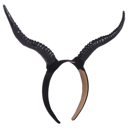 Beaupretty Halloween Costumes Horn Headband Sheep Horn Devil Horn Headpieces Antelope Horn Headdress for Halloween Christmas Cosplay Black