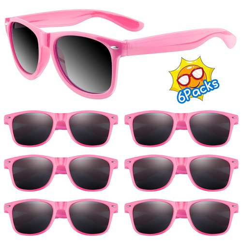 ASTARON Neon Sunglasses Bulk,12 Pack Sunglasses Party Favors for Summer Beach Wedding Party, Birthday Party Supplies Goody Bag Favors (Pink)