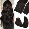 GOO GOO Clip in Hair Extensions Real Human Hair, 18inch 150g 9Pcs, 2 Dark Brown, Remy Human Hair Extensions Clip ins for Women, Natural Human Hair