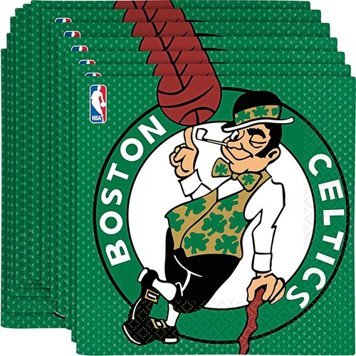 "Boston Celtics" Green Paper Luncheon Napkins, 6.5" (6 Packs of 16) - Perfect for Game Day, Tailgating & Basketball Celebrations - 96 Pcs.