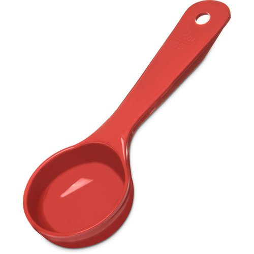 Carlisle FoodService Products Measure Miser Solid Measuring Spoon with Short Handle, 2 Ounces, Red (Pack of 12)