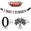 2 Fast 2 Furious Banner - Race Car Theme Party Bunting Sign, Child's 2nd Birthday Decorations, Second Birthday Party Decorations Supplies