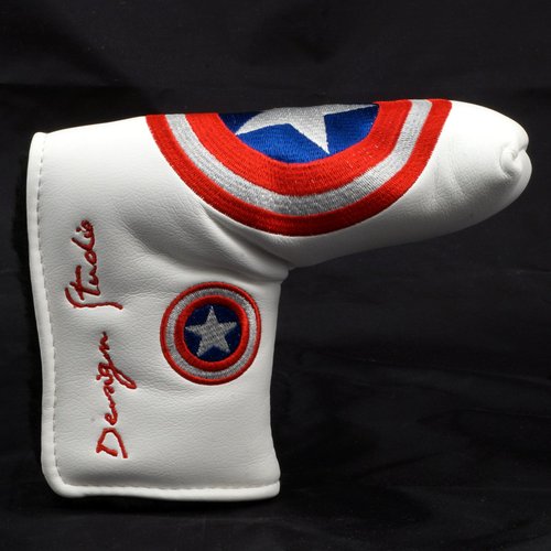 Lion Custom Shop America Shield Blade Putter Headcover, White