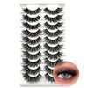 IFSOWDRA Mink Lashes Wispy Fluffy Cat Eye Fake Strip Lashes Pack 3D Volume Curly 18mm Long False Eyelashes Natural Look