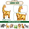 10pcs Jungle Safari Animal Balloons, Cute Jungle Theme Zoo Party Supplies Monkey Elephant Zebra Leopard Crocodile Giraffe Shaped for Birthday Party Decor (Number 2)