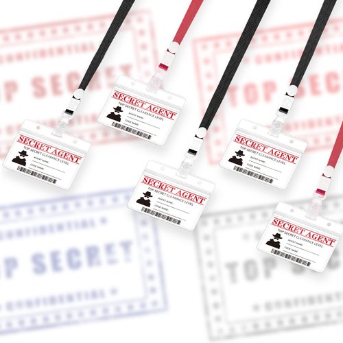 DLUGOPIS 10 pieces Secret Agent Name Tags Spy Decorations Secret Agent badge Top Secret party favor For Kids Teacher Classroom Halloween Caution Party
