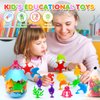 Aukful Suction Cup Toys for Kids Bath Toys, 18pcs Ocean Animal Suction Bath Toys with Eggshell Storage,Mold Free Bath Toys Toddler Sensory Toys for 3 4 5 6 7 Year Old Boys Girls Travel Toys Gifts