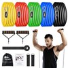 Resistance Bands Set (12pcs), Workout Bands with Handles, Door Anchor, Ankle Straps and Carry Bag, Exercise Bands for Shape Body and Home Workouts