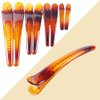 12PCS Brown Plastic Metal Alligator Bows Hair Clips Professional Hairdressing Salon Hair Barrettes Duck Bill Teeth Hair Clips Non Slip Band Clips (4.9CM)