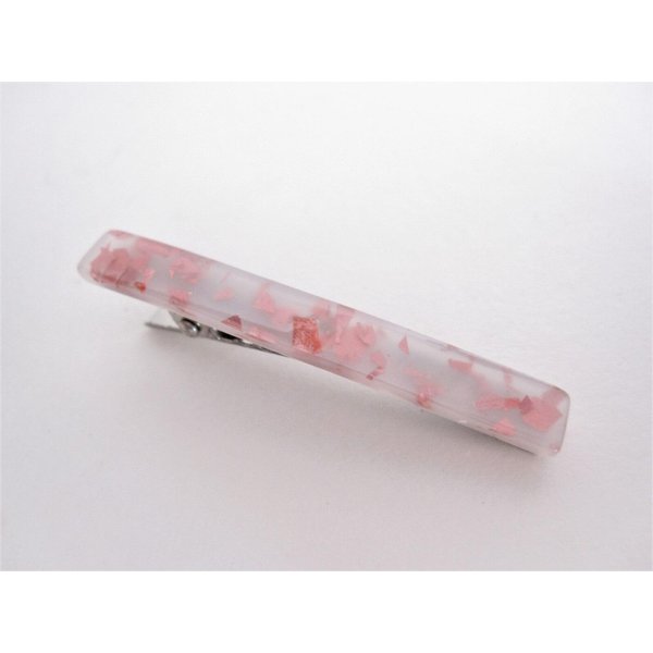 Generic Small 2 inch super slim pink speckled alligator hair clip fine thin hair