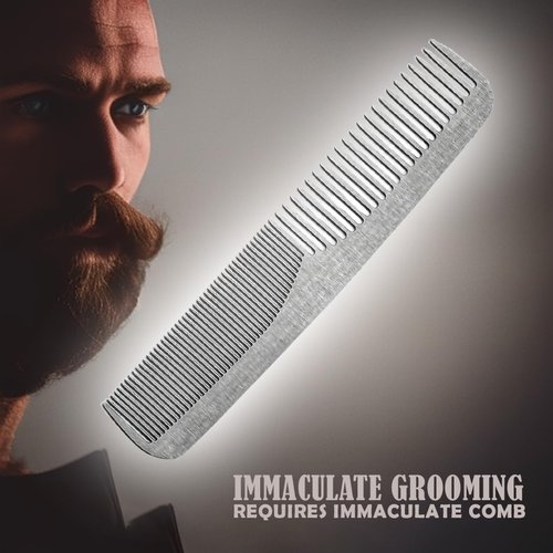 Stainless Steel Comb, Barber Grooming Comb for Man, Travel Size, 5 Inches