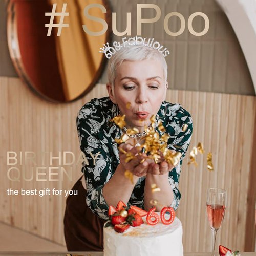 SuPoo Silver 60th Birthday Crown Headband 60th Birthday Decorations Women 60 & Fabulous Birthday Headband Tiara 60th Birthday Gifts for Her 60 Year Old Party Decorations Happy Birthday Accessories