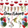 Gone Fishing Party Decorations Kit Include Hanging Banner Hanging Swirl Balloons Honeycomb Ball Fishing Party Supplies for for Fishing Theme Party Birthday Baby Shower Party Favor