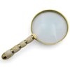 Meridian Nauticals Solid Brass Mother of Pearl 10X Magnifier, Handheld Reading Magnifying Glass, Best for Reading, Crossword Puzzle, Rocks, Coins, and Stamps