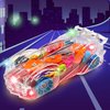 Light Up Transparent Gear Racer Toy Car for Kids, Bump and Go Toy car with Colorful Moving Gears, Music, and LED Effects, Fun Educational Toy for Kids, Great Birthday Gifts For kids 3 years and older