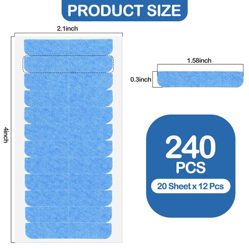 Rimoev 240 PCS Hair Extension Tape, Double Sided Replacement Tape Adhesive, Strong Hold Adhesive Tape, Waterproof Lace Tape, Replacement 1.57 x 0.31 Inch Tape Tabs for Hair Extensions