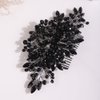 Missgrace Women Bridal Wedding Dainty Black Halloween Rhinestones Crystal Side Hair Comb Special Occasion Headpiece Hair Accessories for Women (style 1)