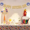 Happy Gotcha Day Banner, Pet Adoption Party Decorations, Let's Pawty Together Birthday Party Decor, Dog Cat Gotcha Party Supplies Gold Blue Glitter