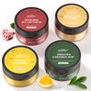 Face Scrub Gift Set Exfoliating Face Wash Microdermabrasion Facial Scrub Exfoliator Turmeric Vitamin C, Brown Sugar Honey, Green Tea Salicylic Acid, Himalayan Salt Rose Christmas Birthday Gifts 4x100g