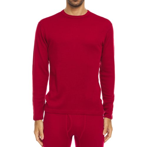 Minus33 Chocorua Men's Midweight Crew Shirts - 100% Merino Wool - Long Sleeve Thermal Base Layer - Outdoor Sports Tops - Big and Tall Options - NO Itch Renewable Fabric - True Red - Small
