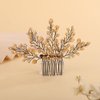 Teyglen Champagne Crystal Hair Comb Rhinestone Wedding Hair Comb Hair Accessories for Bride Bridal Hair Piece Headpiece for Women Girls (Champagne)