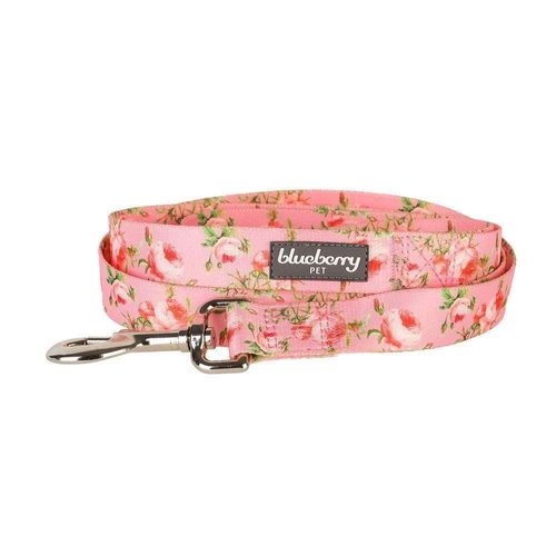 Blueberry Pet 9 Patterns Durable Spring Scent Inspired Floral Rose Baby Pink Dog Leash 5 ft x 3/4", Medium, Leashes for Dogs