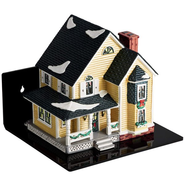 Better Display Cases Black Acrylic 9.5" x 9" Floating Shelf Wall Mount (A042)