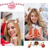 6Pcs Christmas Hair Clips for Women Brown Reindeer Antler Hair Clips Cute Pompom Small Deer Ear Claw Clips for Thick Thin Hair Accessories for Girls Hair Styling Decorations (Brown)