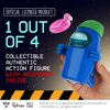 P.M.I. Among Us Action Figure | One of Four 4.5-Inch-Tall Collectibles | Among Us Toys and Playable Mini Toys | Blue Ghost in The Green Hooded Figure with Hidden Hat and Hands