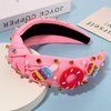 YAHPERN Ice Cream Headbands Summer Headband for Women Colorful Beaded Sweet Donut Headband Embellished Rhinestone Crystal Knotted Headband Summer Beach Accessories Holiday Party Gifts