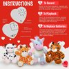 CozyWorld 12.5" Heartbeat Diary Cow Recordable Stuffed Animals Voice Sweet Messages Recorder Soft Plush Toy Playback Your Words Birthday Gifts for Toddler Kids