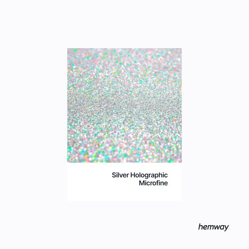 Hemway Premium Ultra Sparkle Glitter Multi-Purpose Metallic Flake for Nail Art, Cosmetic Graded, Makeup, Festival and Hair 100g / 3.5oz - Microfine (1/256 0.004 0.1mm) - Silver Holographic