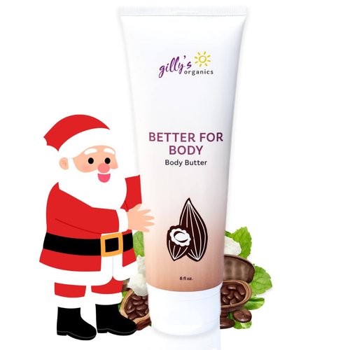Gilly's Organics Organic Body Butter, Delicious Chocolate Mint Scent - Made in USA, All Natural Everyday Nourishing Creamy Moisturizing Lotion for Dry Skin - With Shea, Cocoa Butter, Vitamin E, Arnica