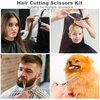 Hair Cutting Scissors Kit,11 Pcs Professional Haircut Scissors Kit with Cutting Scissors,Thinning Scissors,Neck Duster Brush,Comb,Barber Cape,Hair Clips,Hairdressing Shears Set for Barber and Home