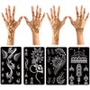 XMASIR 12 Sheets Henna Tattoo Stencils, Glitter Airbrush Hand Temporary Tattoo Stickers Indian Arabian Self Adhesive Tattoo Templates (S5-12P)