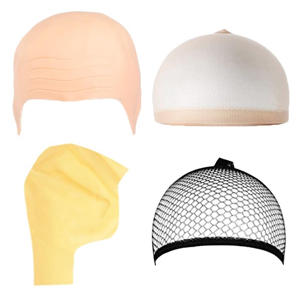 Naturahand 4 Pcs Bald Cap Hd Wig Hat Halloween Costumes Funny Mask Wig Accessories for Women Makeup