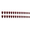 24Pcs Wine Red Press On Nails Short Oval,CEWEWP Thick Acrylic Nails Press Ons,Short Almond Nails Glue on,Natural Round Fake Nails,One Color Gel Stick On Nails Set For Tiny Average Wide Nail Beds
