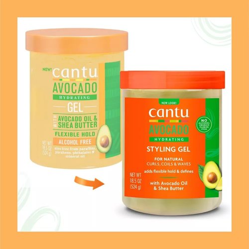 Cantu Avocado Paraben-Free Hydrating Styling Gel, 18.5 Ounce (Packaging May Vary)