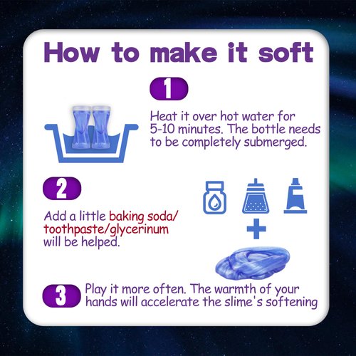 GHOBROFY Galaxy Slime 2 Pack, Stress Relief Clear Slime for Kids Education, Slime Party Favors Soft and Non Sticky Crunchy Slime for Girls and Boys, Blue