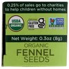 Spicely Organic Fennel Seeds 0.3 Oz Certified Gluten Free