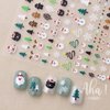 Christmas Nail Stickers Winter Snowman Snowflake Nail Art Stickers 8PCS Elk Santa Claus Christmas Nail Art Designs Supplies 3D Nail Adhesive Decals Xmas Transfer Sliders for Manicure Nail Decorations