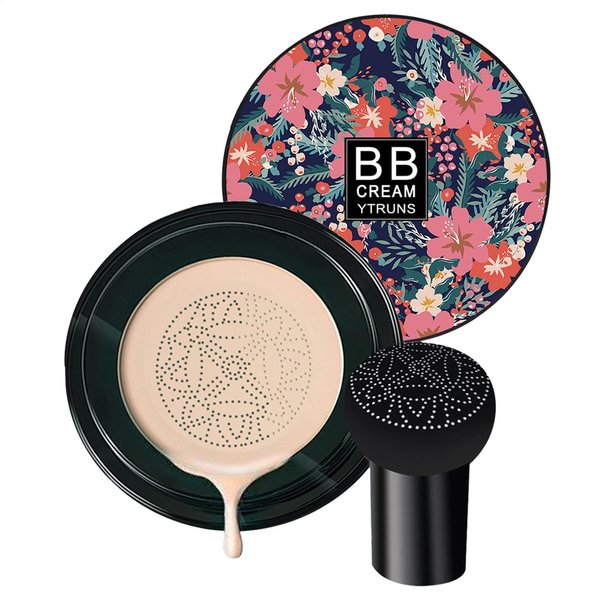 Mushroom Head Air Cushion - BB Cream Face Makeup Foundation for Mature Skin | Mushroom Head Air Cushion Face Makeup Moisturizing Concealer | Even Skin Tone for All Skin Types, Ivry White