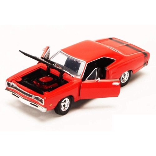 Motormax 1969 Dodge Coronet Super Bee Red 1/24 Diecast Model Car