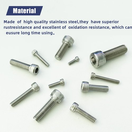 Hex Socket Head Cap Screw Metric Thread Hexagon Allen Machine Bolt M2.5 M3 M4 M5 M6 M8 Metal Standard Fastener Hardware Assortment Kit Set 135Pcs 304 Stainless Steel M2.5-M8