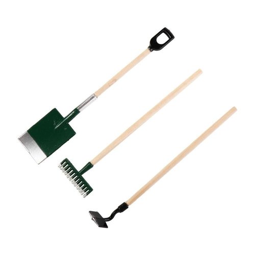 Miniature Dollhouse Garden Tools 3PCS Mini Doll House Working Accessories, 1:12 Scale Dollhouse Miniature Shovel Hoe and Pitchfork