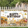 Avezano Construction Birthday Backdrop Banner Construction Theme Birthday Party Decorations Excavator Happy Birthday Banner for Boys Kids Birthday Supplies 70.8 x 43.3 Inch
