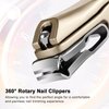 Toe Nail Clippers for Seniors, 360° Rotating Cortauñas Long Handle Fingernail Clipper Ergonomic Nail Cutter for Men Women Premium Steel Nail Trimmer with Nail File for Thick Toenails