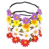 Honbay 5PCS Daisy Flower Headband Bohemian Flower Crown Floral Headband with Elastic Ribbon